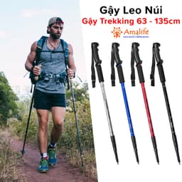 Thumbnail Gậy Leo Núi, Gậy Trekking Từ 63 - 135cm Gậy Chạy Trail Gấp Gọn Đi Du Lịch, Phượt, Dã Ngoại, Chạy Chính Hãng Amalife 1