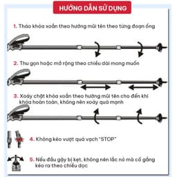 Thumbnail Gậy Leo Núi, Gậy Trekking Từ 63 - 135cm Gậy Chạy Trail Gấp Gọn Đi Du Lịch, Phượt, Dã Ngoại, Chạy Chính Hãng Amalife 2