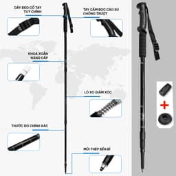 Thumbnail Gậy Leo Núi, Gậy Trekking Từ 63 - 135cm Gậy Chạy Trail Gấp Gọn Đi Du Lịch, Phượt, Dã Ngoại, Chạy Chính Hãng Amalife 4