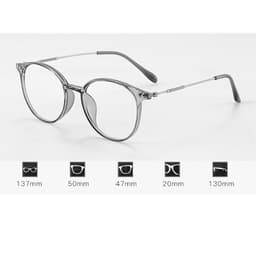Thumbnail Mắt kính cận có độ sẵn 0 - 6 độ nữ, nam tròn gọng nhựa màu đen, nâu, xám 7K39002. Tròng chống UV, ánh sáng xanh, đổi màu 1