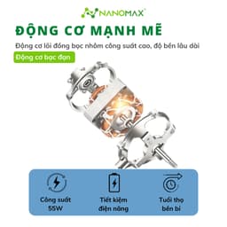 Thumbnail Quạt Cây Đứng Cảm Ứng Thông Minh Nanomax QN-01, Công Suất 45W Tặng Kèm Điều Khiển Từ Xa 4