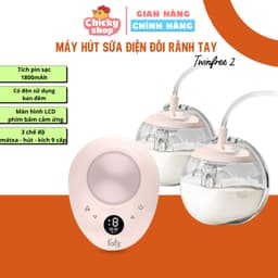 Thumbnail Máy hút sữa điện đôi rảnh tay Twinfree 2 FATZBABY FB1311SD 3 chế độ mát xa/kích thích/hút sữa 9 cấp tích kèm pin sạc 1