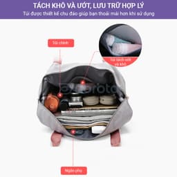 Thumbnail Túi đựng quần áo du lịch cỡ lớn gấp gọn tiết kiệm diện tích, túi xách tay để hành lý size to DRG 3