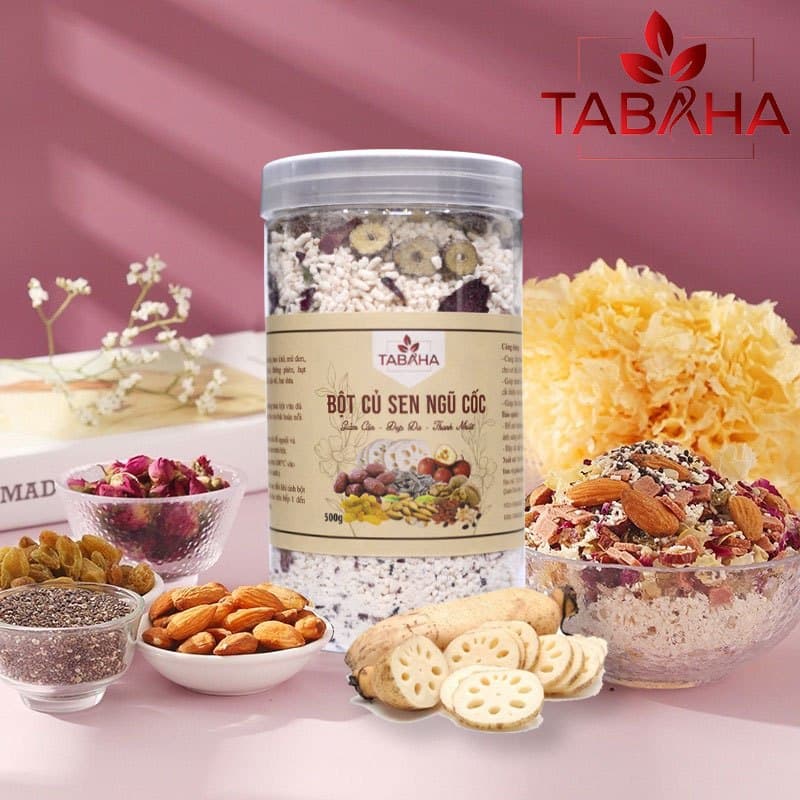 Ảnh Bột Củ Sen Ngũ Cốc TABAHA 500g giúp thanh lọc, hỗ trợ ăn kiêng, giảm cân 2