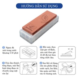 Thumbnail Đá mài dao 2 mặt KATANA độ mịn 1000 và 3000 NKP-1000/3000C kèm đế chống trượt và hướng dẫn sử dụng 4