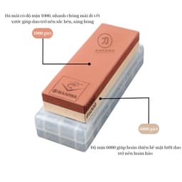 Thumbnail Đá mài dao kéo Nhật bản NANIWA x KATANA đủ độ mịn mài thô, mài sắc, mài mịn (có hộp đựng kèm hướng dẫn sử dụng) - NKP 4