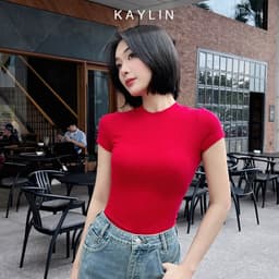 Thumbnail Áo thun KAYLIN Basic form ôm body chất vải thun gân co giản mát mẻ - N2116 3