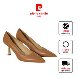 Thumbnail Giày cao gót nữ Pierre Cardin chất liệu da bò thật, đế cao 6cm, đế chống trượt - 239 2