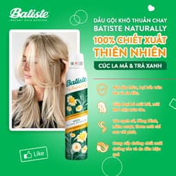 Thumbnail Dầu Gội Khô Batiste Naturally 100% Thuần Chay Thiên Nhiên Từ Trà Xanh & Cúc La Mã 200ml (Greentea & Chamomile) 4