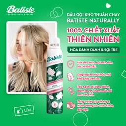 Thumbnail Dầu Gội Khô Batiste Naturally 100% Thuần Chay Thiên Nhiên Từ Măng Tre & Hoa Dành Dành 200ml (Baboo Fibre & Gardenia) 4