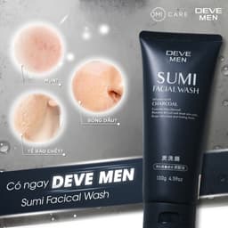 Thumbnail Sữa Rửa Mặt Deve Men Sumi Facial Wash Than Hoạt Tính Dành Cho Nam Nhật Bản (Tuýp 130g) 2
