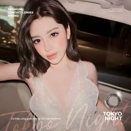 Thumbnail Lens đen giãn tròng có độ 0-8 Tokyo Night nhãn hiệu Angel Eyes, kính áp tròng đen tự nhiên đi học đi làm 3