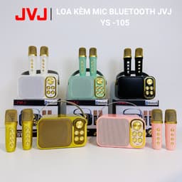 Thumbnail Loa bluetooth mini karaoke kèm mic JVJ YS-105 Không dây, kèm 2 mic hát công suất 10W - BH 6 Tháng 2