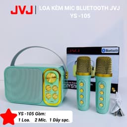 Thumbnail Loa bluetooth mini karaoke kèm mic JVJ YS-105 Không dây, kèm 2 mic hát công suất 10W - BH 6 Tháng 3