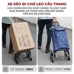 Thumbnail Xe kéo đi chợ nhập khẩu FUJIHOME ST-30D6 Tải trọng 30kg - 6 bánh leo cầu thang - kèm túi vải đi kèm 3
