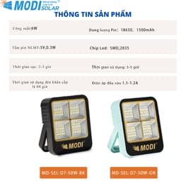 Thumbnail Đèn LED Năng Lượng Mặt Trời Cầm Tay Đa Năng MODI SOLAR Đổi Màu Ánh Sáng, Nhỏ Gọn Tiện Lợi 2