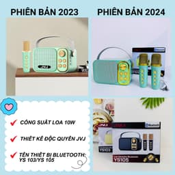 Thumbnail Loa bluetooth mini karaoke kèm mic JVJ YS-105 Không dây, kèm 2 mic hát công suất 10W - BH 6 Tháng 1