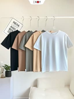 Thumbnail Áo Thun Trơn Nữ Tay Ngắn Basic ENVY AT0331 1