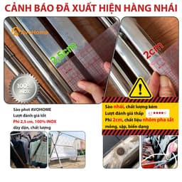Thumbnail Sào phơi quần áo AVOHOME chính hãng loại giàn phơi có bánh xe treo quần áo cho cả gia đình 2