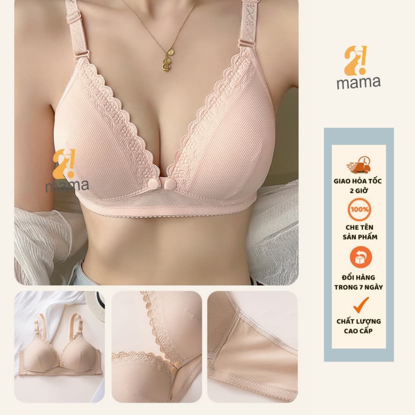 Ảnh Áo lót bầu cho con bú 2mama chất su tăm mềm mại, không gọng nâng ngực, chống chảy sệ có cúc cho bé ti 288 1