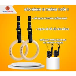 Thumbnail Vòng Treo Xà Bảo Hành 12 Tháng Vòng Tập Gymnastic Rings Dây Có Vạch Đo Khóa Cài Chắc Chắn Cleacco VTX2 Boro Sport 2