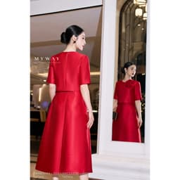 Thumbnail Sét Áo Chân Váy Nữ Công Sở MY WAY Tay Lỡ Sang Trọng 6MAB15144 - 6MCXB2101 - DO0 1