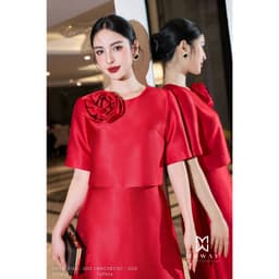 Thumbnail Sét Áo Chân Váy Nữ Công Sở MY WAY Tay Lỡ Sang Trọng 6MAB15144 - 6MCXB2101 - DO0 3