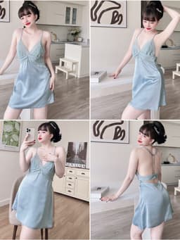 Thumbnail Váy Ngủ Nữ Chữ T Kèm Quần SOJUN Dưới 60Kg 1