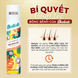 Thumbnail Dầu Gội Khô Batiste Hương Hoa Nhiệt Đới - Batiste Dry Shampoo Coconut & Exotic Tropical 200ml 4