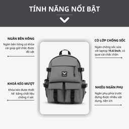 Thumbnail Balo nam nữ thời trang LAZA Rosy Backpack 496 chất liệu trượt nước cao cấp 4