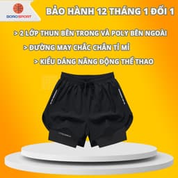 Thumbnail Quần Chạy Bộ Nam Bảo Hành 12 Tháng Quần Thể Thao Nam 2 Lớp Vải Dù Và Polyester Thoáng Khí Cleacco C622 Boro Sport 1