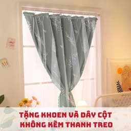 Thumbnail Rèm Khoen hoạ tiết treo tường chống nắng, trang trí cửa sổ  phòng khách decord phòng ngủ sang trọng tặng dây buộc rèm 2
