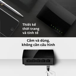 Thumbnail Bộ Chia Mạng Switch Để Bàn Tenda SG105 5 Cổng 10/100/1000Mbps - Hàng Chính Hãng 2