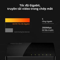 Thumbnail Bộ Chia Mạng Switch Để Bàn Tenda SG105 5 Cổng 10/100/1000Mbps - Hàng Chính Hãng 4