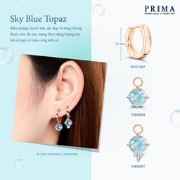 Thumbnail PRIMA Charm Bông Tai  9K - Kim Cương & Đá Sky Blue Topaz (1 Chiếc) - BST HUGGIE 2