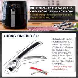 Thumbnail Dụng cụ kẹp gắp đồ nóng Dandihome inox 304 với mút silicon chống trơn trượt 2