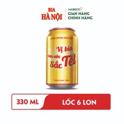 Thumbnail HỎA TỐC HÀ NỘI - Lốc 6 lon Bia Hà Nội - HABECO (330ml/ lon) 1