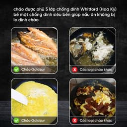 Thumbnail Chảo Inox Chống Dính Goldsun GPA1402 Đáy Từ 3 Lớp Chống Dính Sử Dụng Trên Mọi Loại Bếp 2