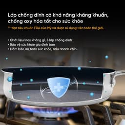 Thumbnail Chảo Inox Chống Dính Goldsun GPA1402 Đáy Từ 3 Lớp Chống Dính Sử Dụng Trên Mọi Loại Bếp 3
