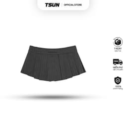 Thumbnail Chân Váy Ngắn Xếp Ly Màu Xám Brand TSUN Chính Hãng Pencil MiniSkirt Nữ 1