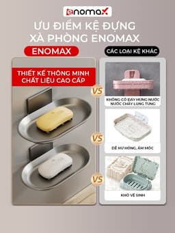Thumbnail Kệ đựng xà phòng cục Enomax phòng tắm tiện lợi, chất liệu nhôm hàng không, bảo hành 10 năm (Eno 0174) 3