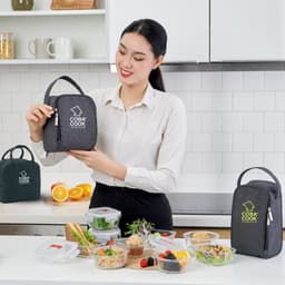 Thumbnail Bộ 3 Hộp Cơm Thủy Tinh COBACOOK Hình Chữ Nhật 370ml Kèm Túi Giữ Nhiệt- CCL33BS 2