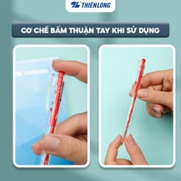 Thumbnail Combo 5/10/20 Bút bi Thiên Long TL-089 ngòi 0.5mm mực xanh/đỏ/đen dạng bấm cò nơi cầm tay có tiết diện tam giác 3