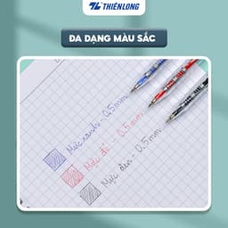 Thumbnail Combo 5/10/20 Bút bi Thiên Long TL-089 ngòi 0.5mm mực xanh/đỏ/đen dạng bấm cò nơi cầm tay có tiết diện tam giác 4