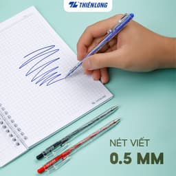 Thumbnail Combo 5/10/20 Bút bi Thiên Long TL-089 ngòi 0.5mm mực xanh/đỏ/đen dạng bấm cò nơi cầm tay có tiết diện tam giác 2
