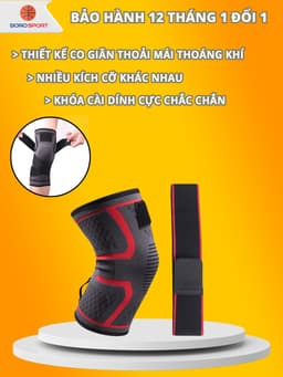 Thumbnail Băng Quấn Bảo Vệ Đầu Gối (1 cái) Đai Bảo Vệ Khớp Gối Chất Liệu Thoáng Mát 2 trong 1 Cleacco BBCDG Boro Sport 1