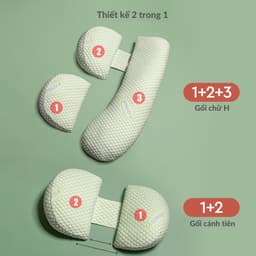 Thumbnail Gối Bầu Cánh Tiên Sợi Tre, Nhung Tăm Organic Cao Cấp KidsWorld Hỗ Trợ Giảm Đau Lưng Cho Mẹ Bầu 2