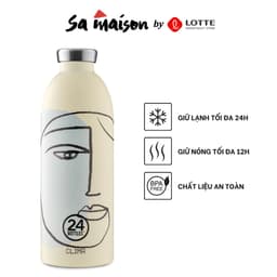 Thumbnail Bình giữ nhiệt chân không 24Bottles Clima họa tiết White Calypso chất liệu thép không gỉ 1