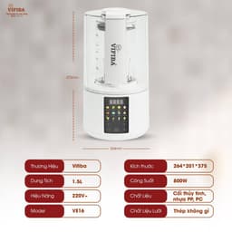 Thumbnail Máy Làm Sữa Hạt Chống Ồn 15in1 Chính Hãng Vifiba, Máy Xay Nấu Đa Năng, Nấu Cháo, Hầm, Súp, VE16 2