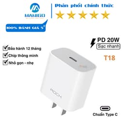 Thumbnail Củ sạc nhanh PD 20W Rockspace T18 cổng ra typeC - hàng chính bảo hành 12 tháng 1 đổi 1 1